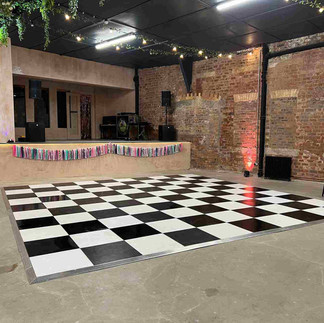 Black and white dance floor in Bridge gardens Glasgow