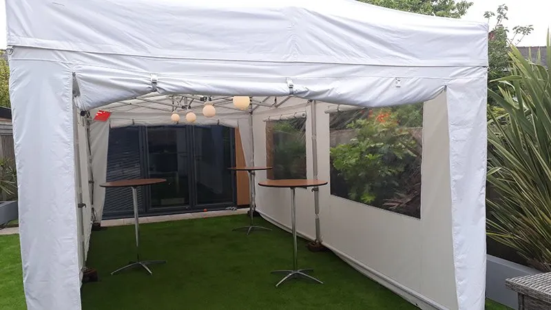 3x6m gazebo with cocktail tables