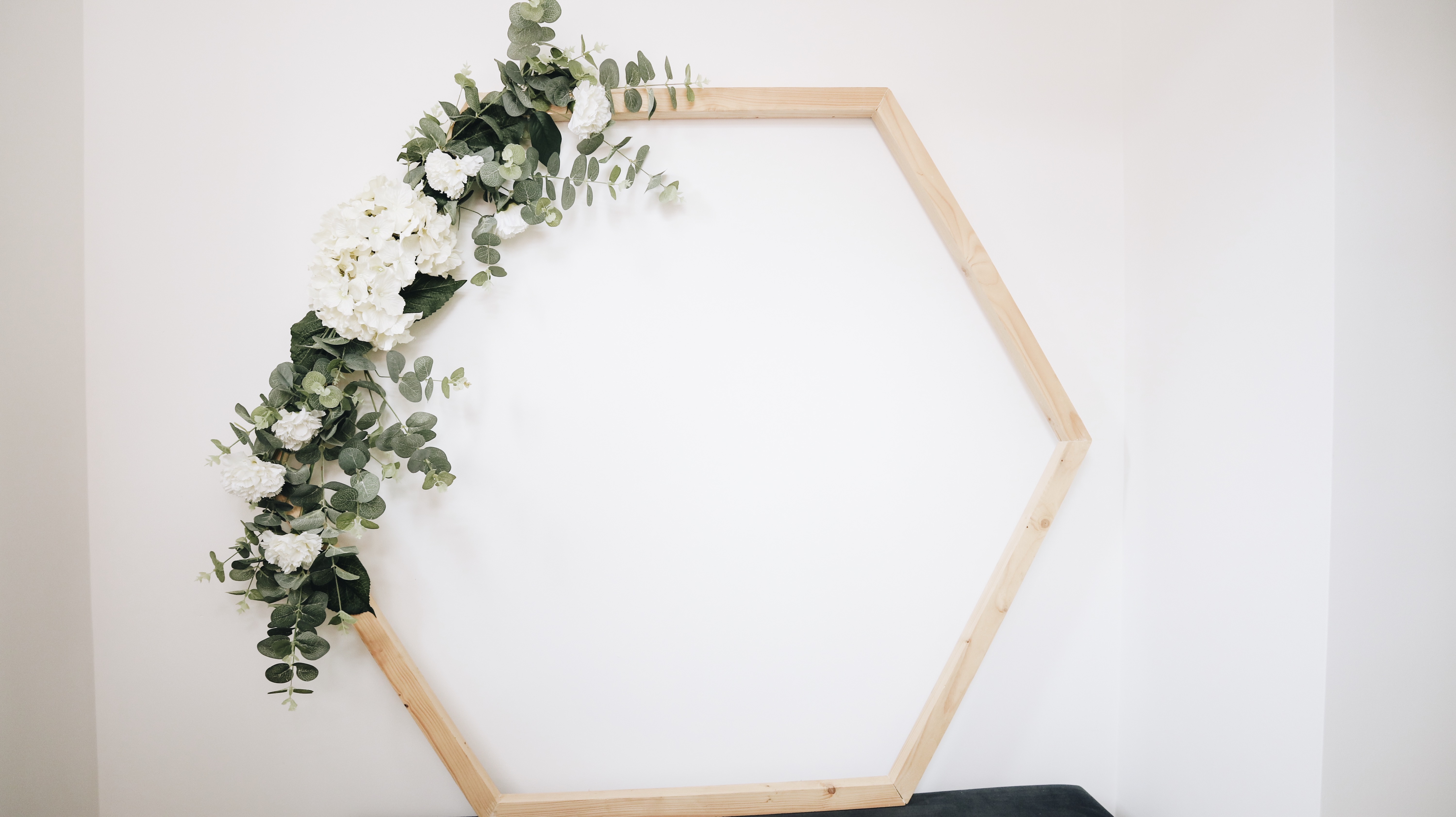 Wooden Floral Hexagon