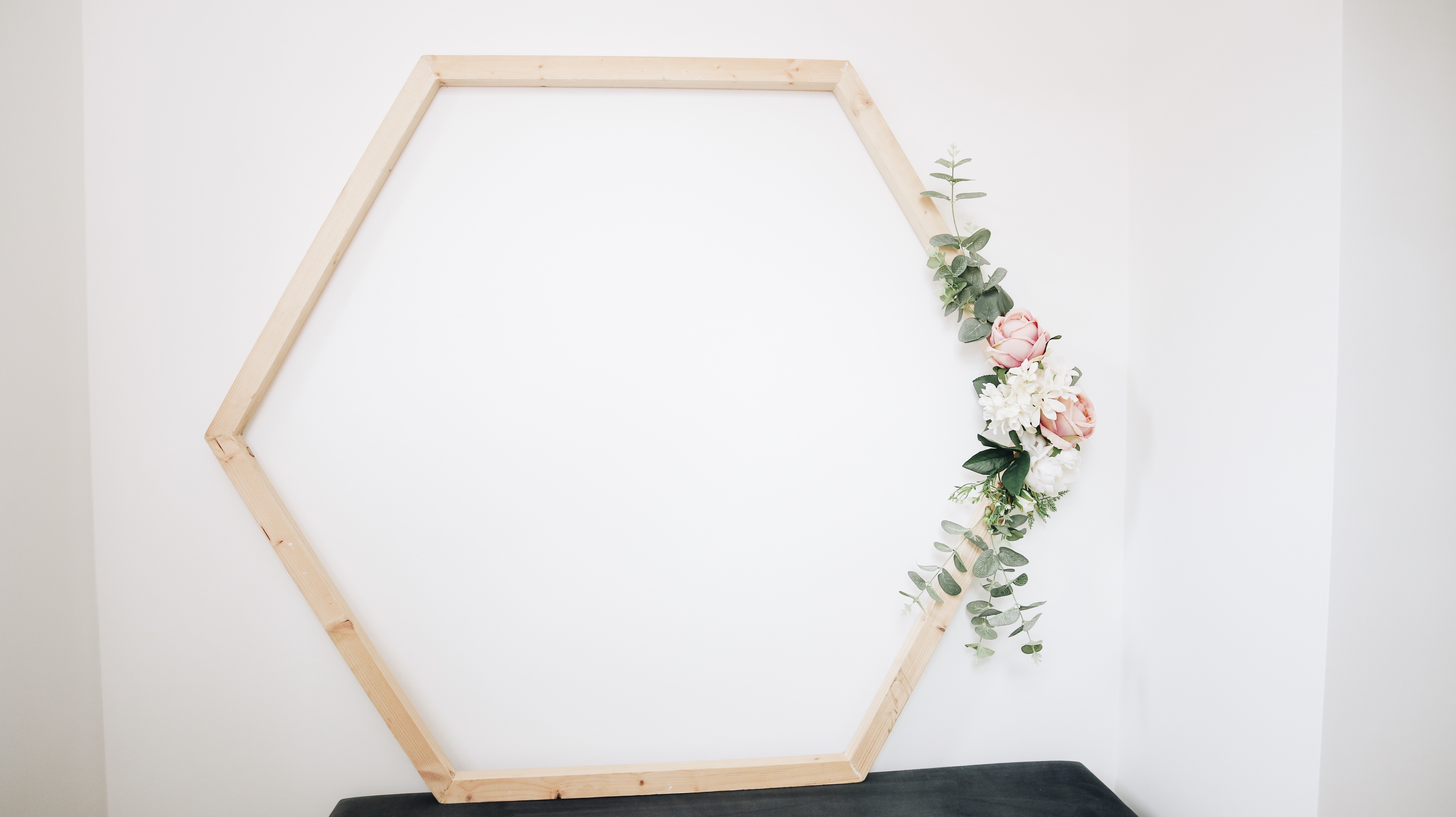 Wooden Floral Hexagon