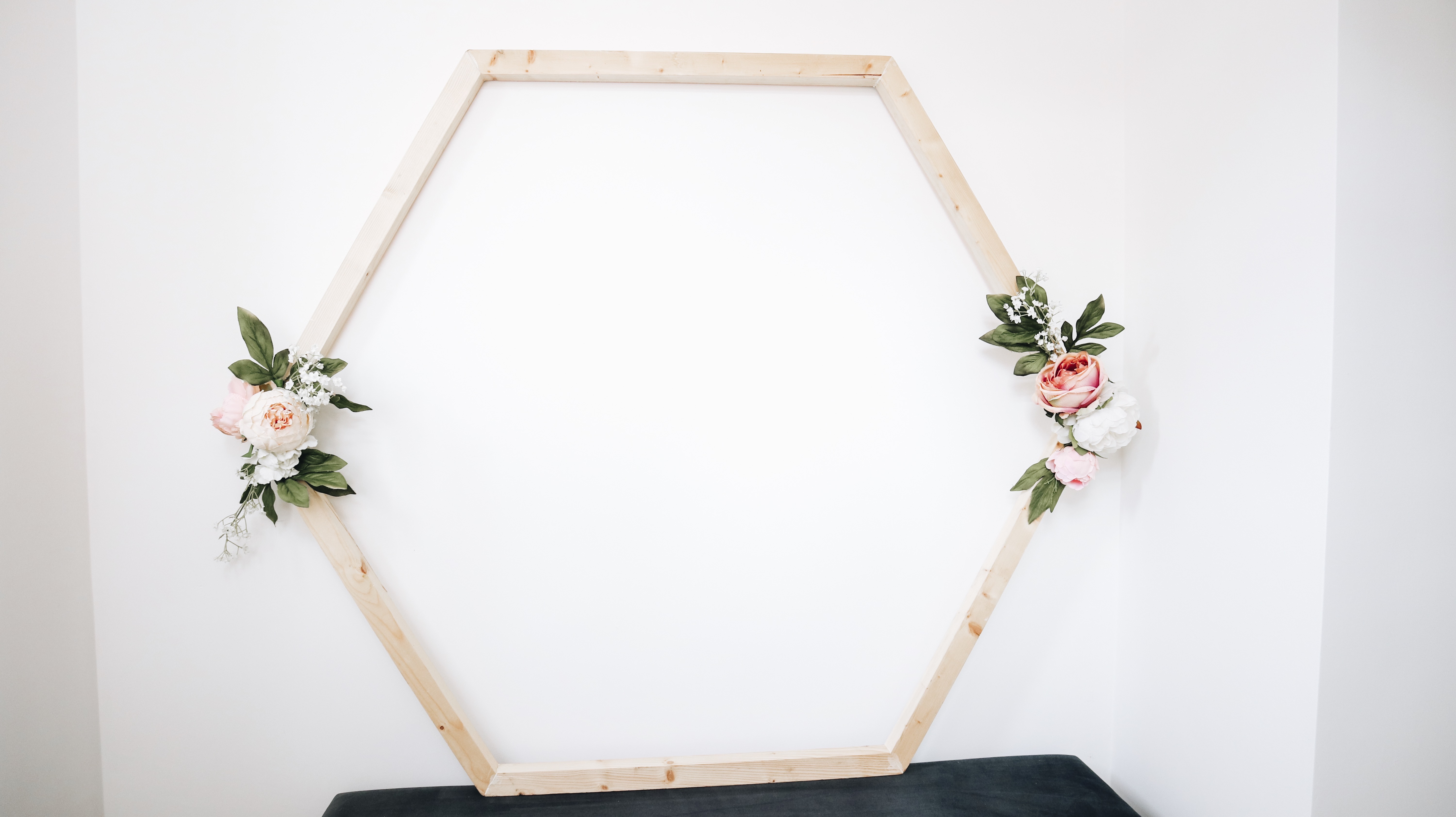 Wooden Floral Hexagon