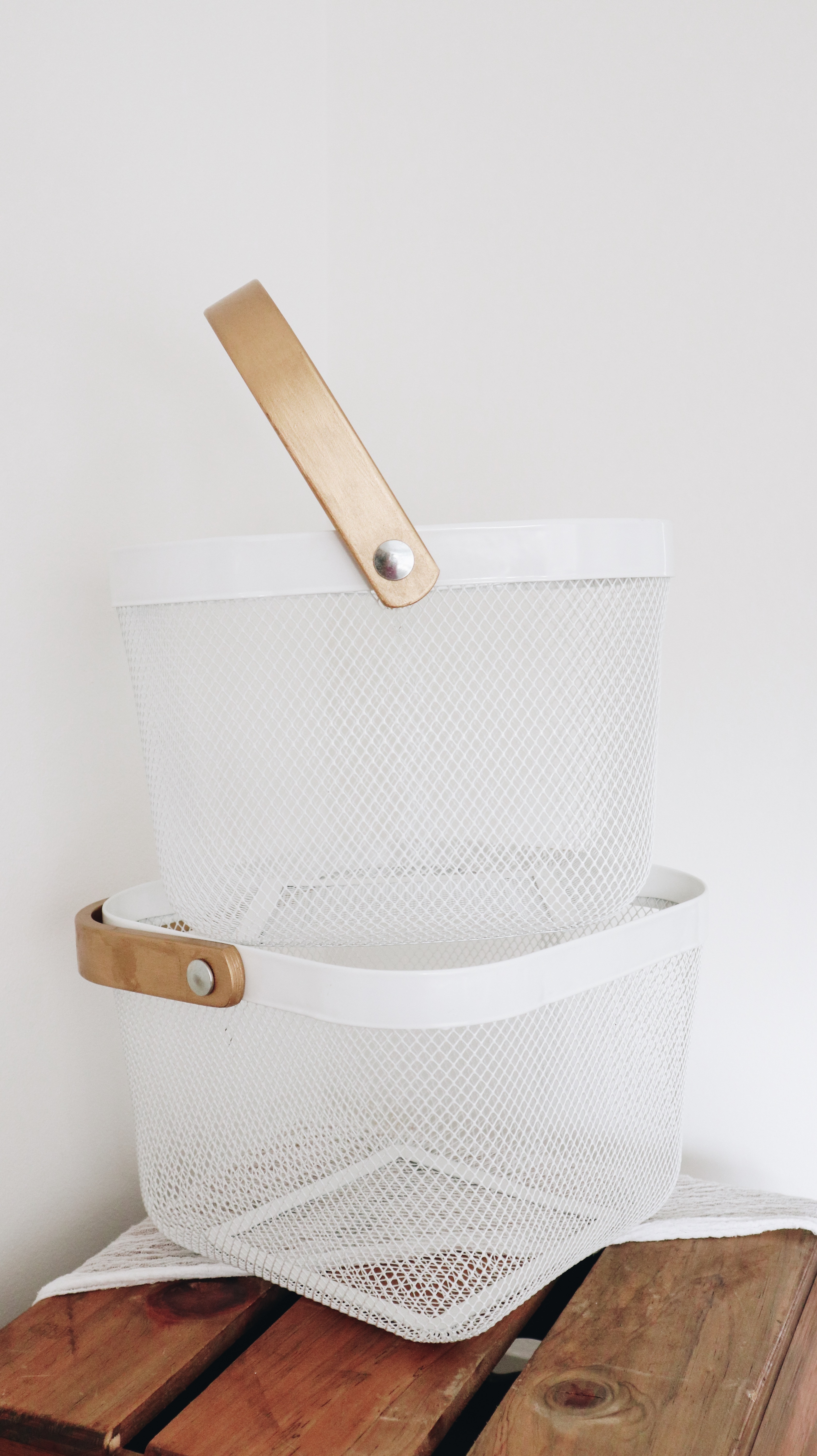 White and Gold baskets