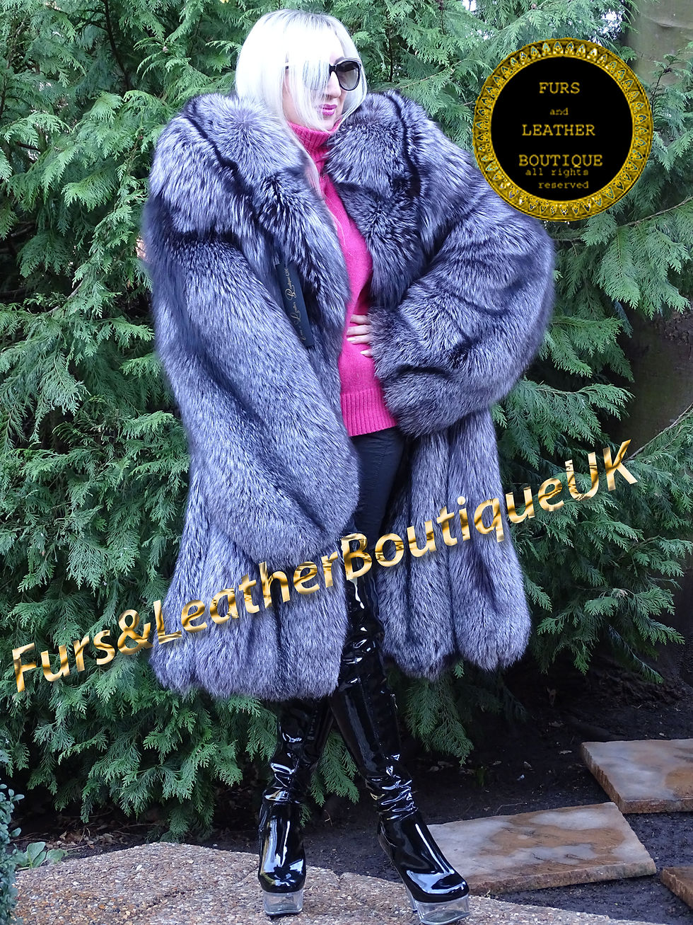 Thumbnail: 🔥NEW LUXURY SAGA SKIN TO SKIN SILVER FOX FUR STROLLER COAT PARKA STYLE HOOD 3XL