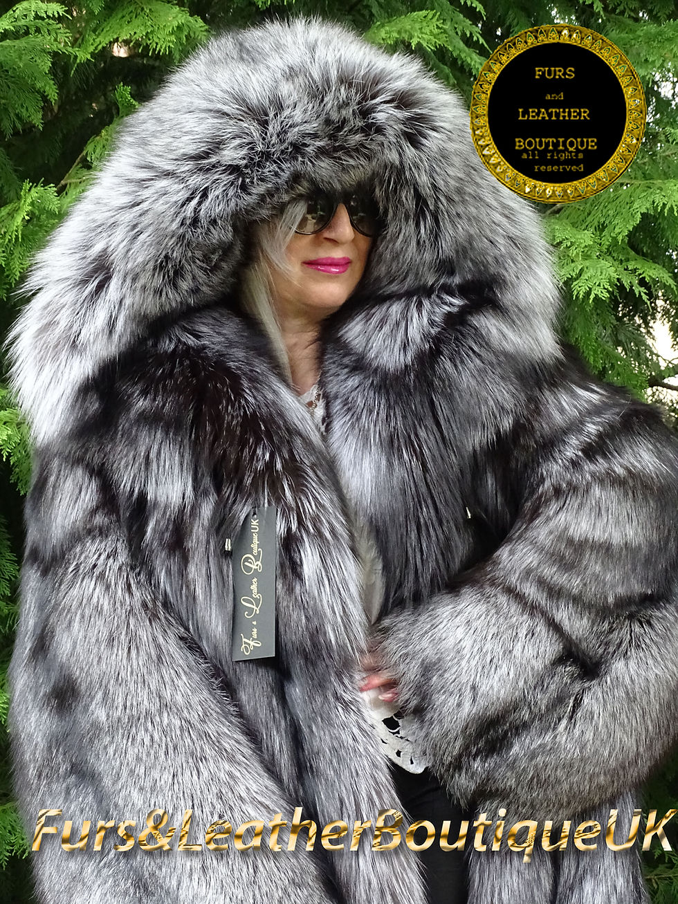 Thumbnail: 🔥NEW LUXURY SAGA SKIN TO SKIN SILVER FOX FUR STROLLER COAT PARKA STYLE HOOD 3XL