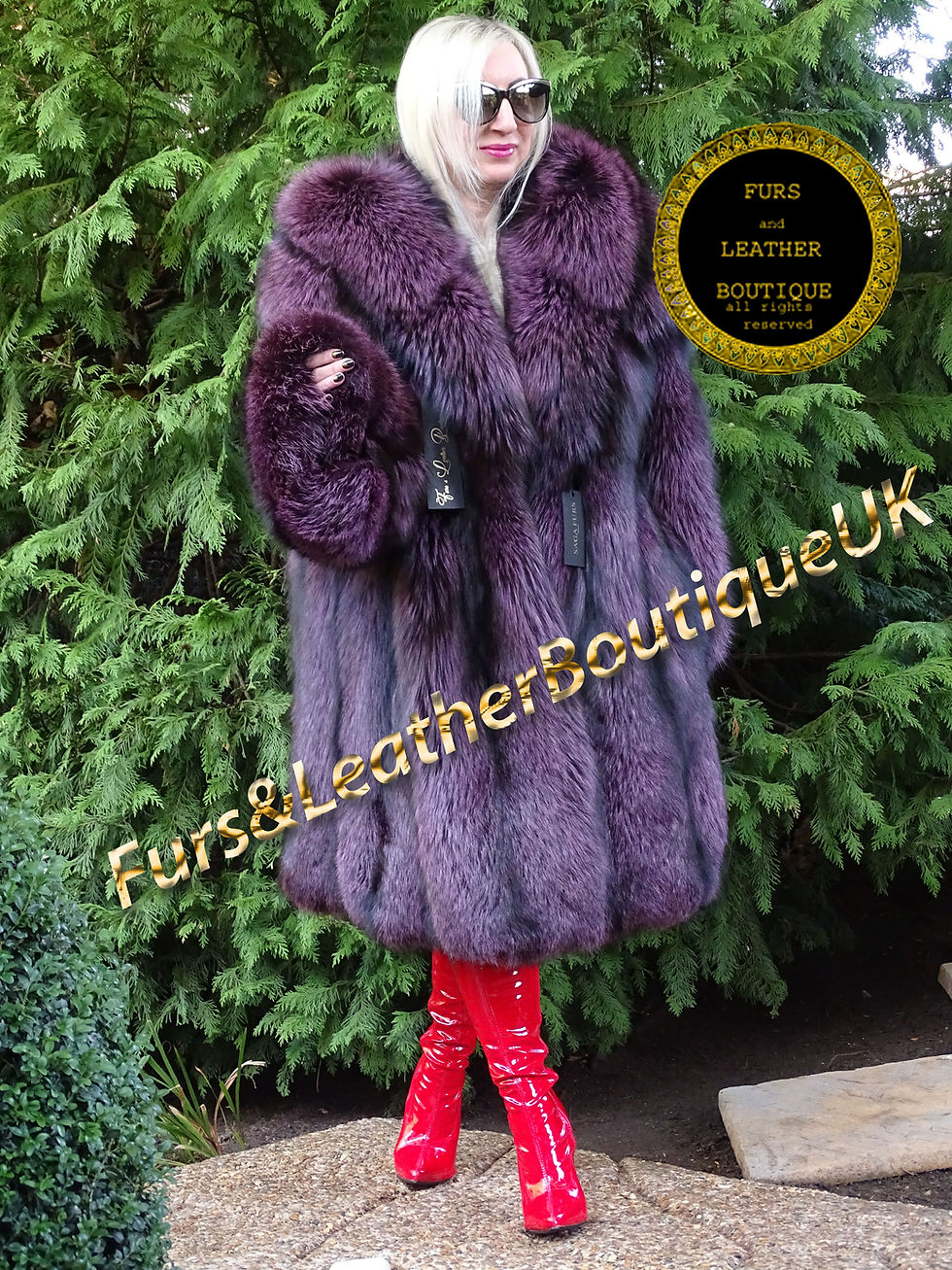 Thumbnail: 🔥NEW LUXURY SAGA SKIN TO SKIN PURPLE AMETHYST SILVER FOX PARKA COAT 3XL+