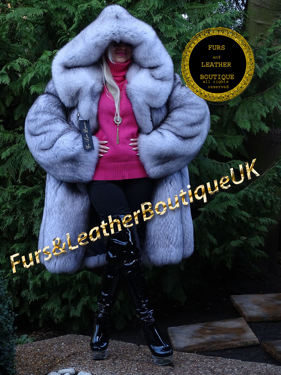 Thumbnail: 🔥 NEW SKIN TO SKIN SAGA PLATINUM SHADOW FOX FUR STROLLER COAT PARKA STYLE HOOD