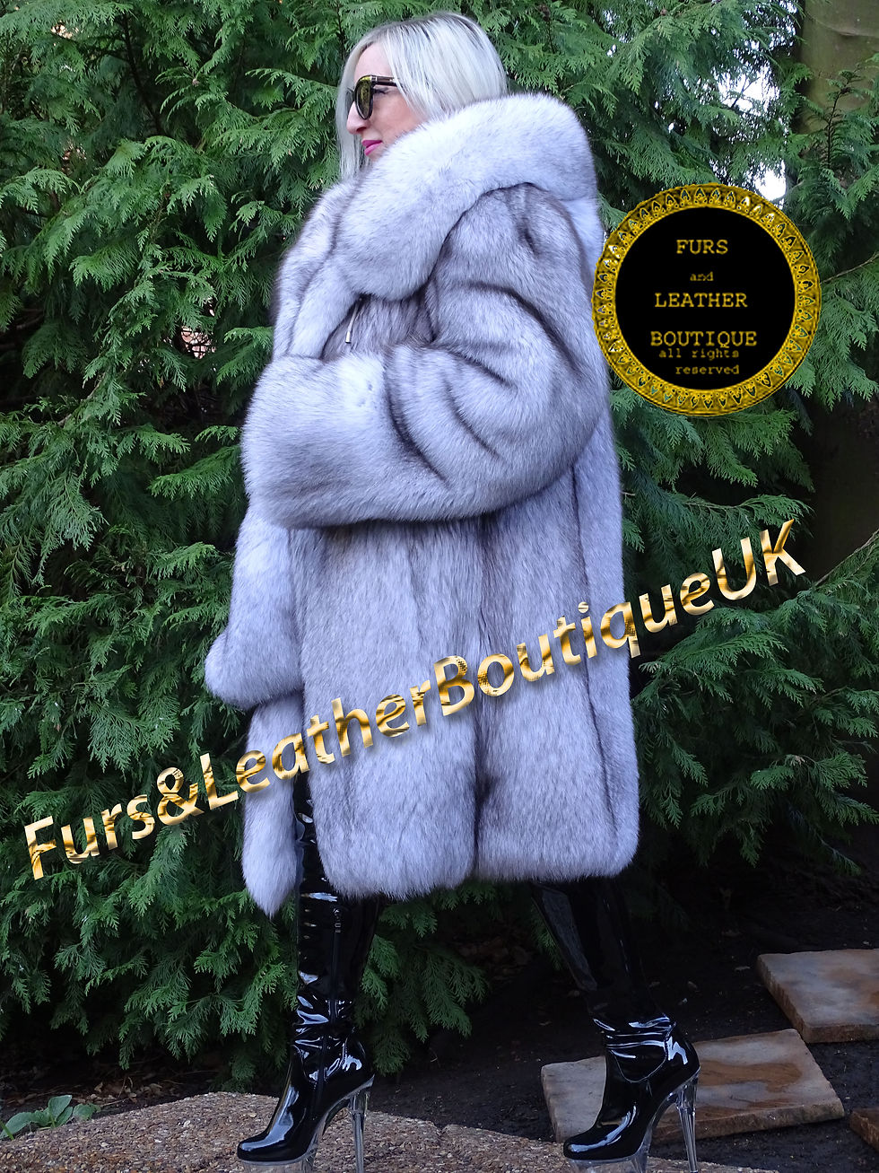 Thumbnail: 🔥 NEW SKIN TO SKIN SAGA PLATINUM SHADOW FOX FUR STROLLER COAT PARKA STYLE HOOD
