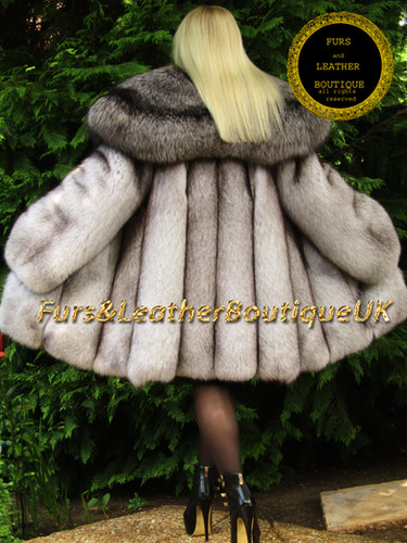 🔥Pre-Order SAGA PLATINUM FOX SILVER FOX FUR STROLLER COAT HUGE