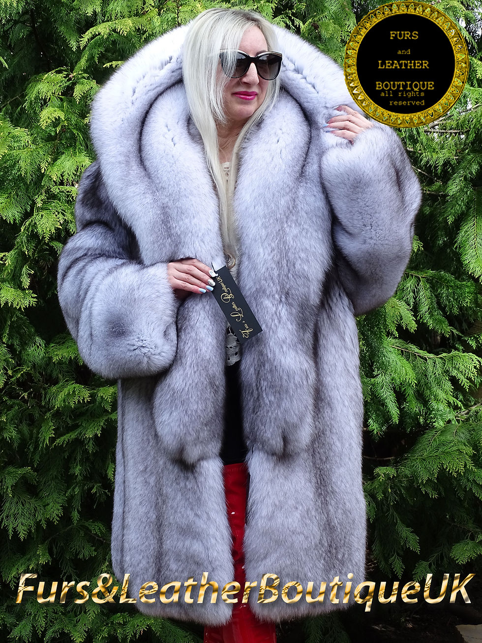 섬네일: 🔥 NEW SKIN TO SKIN SAGA PLATINUM SHADOW FOX FUR STROLLER COAT SHAWL COLLAR 3XL+