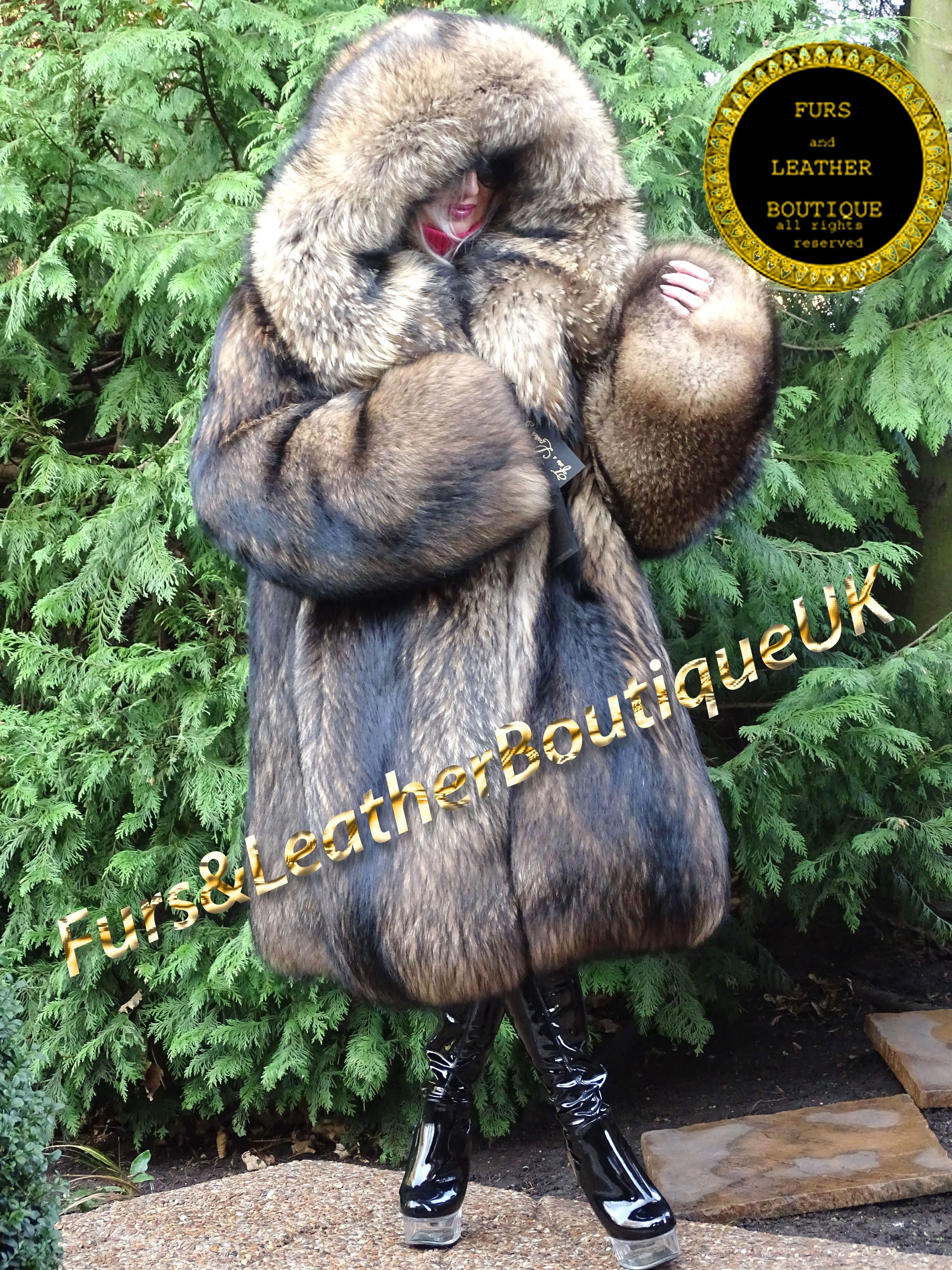 🔥NEW SAGA SKIN TO SKIN FULL PELT HEAVY HONEY FINN RACCOON FUR PARKA COAT 3XL+++