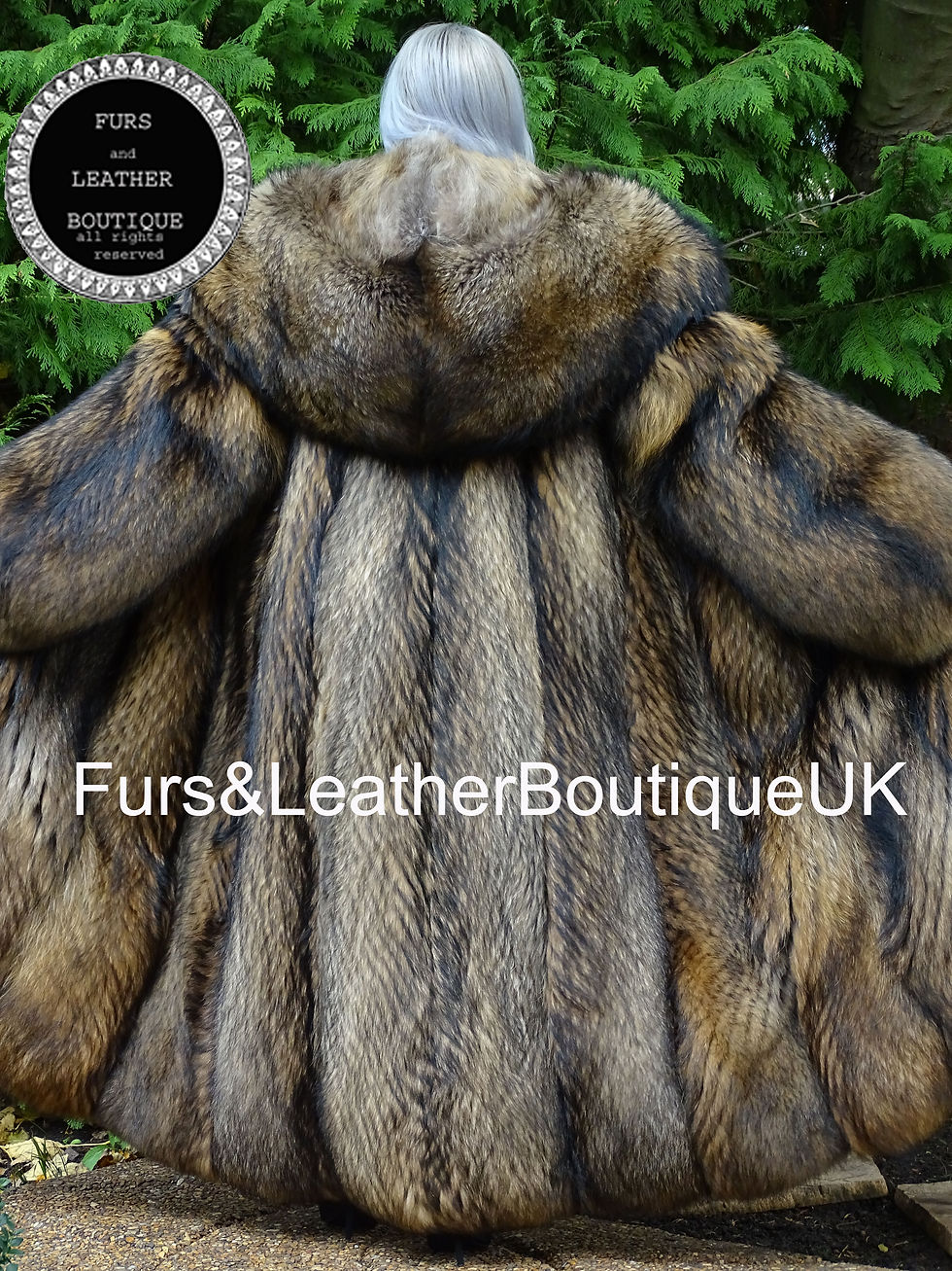 Thumbnail: 🔥NEW SAGA FINN RACCOON LONG COAT SHAWL STYLE HOOD