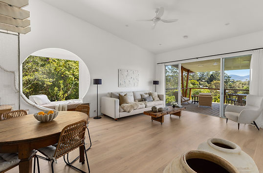 Light filled timber living space in Bellingen multi generational lifestyle home