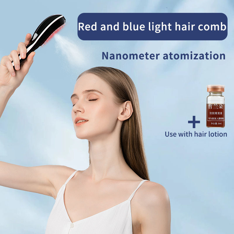 Thumbnail: Electric Spray Massage Comb Hair Growth Vibration Head Massager Brush LED Anti H