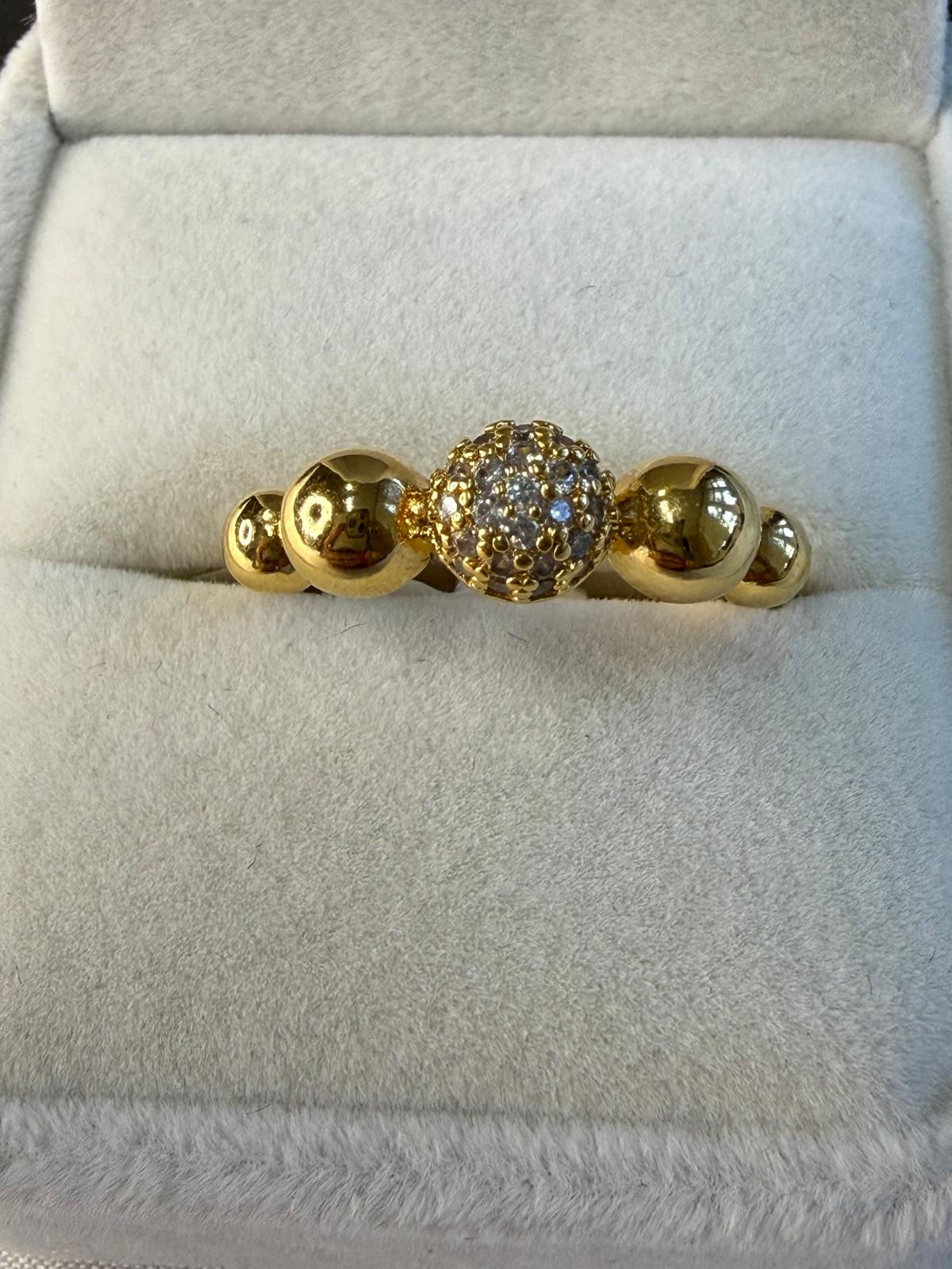 18k Gold-Plated Ring with intricate design