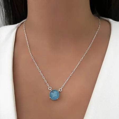 Sterling Sliver Blue stone necklace