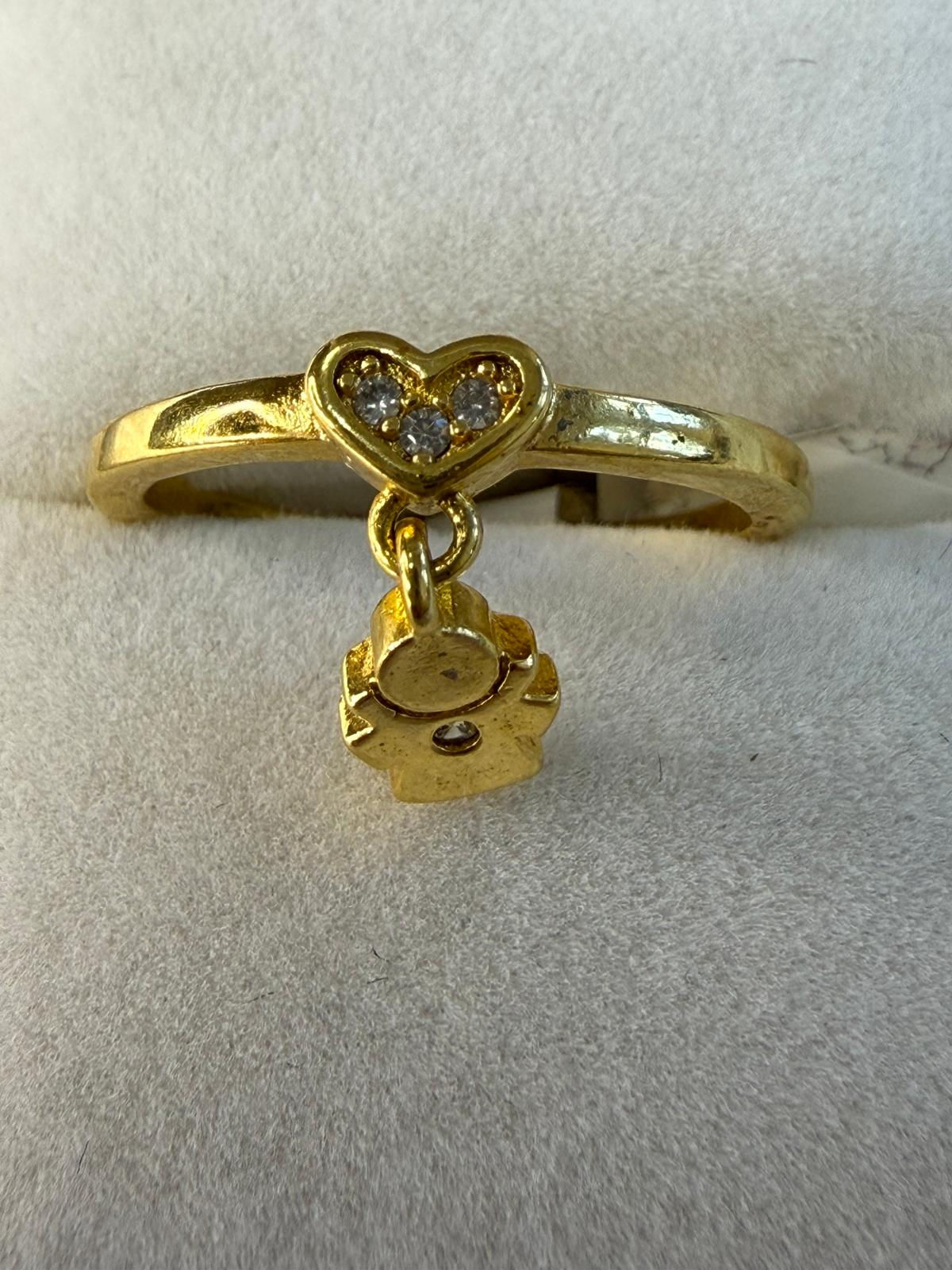 18k Gold-Plated Ring with Child Pendent