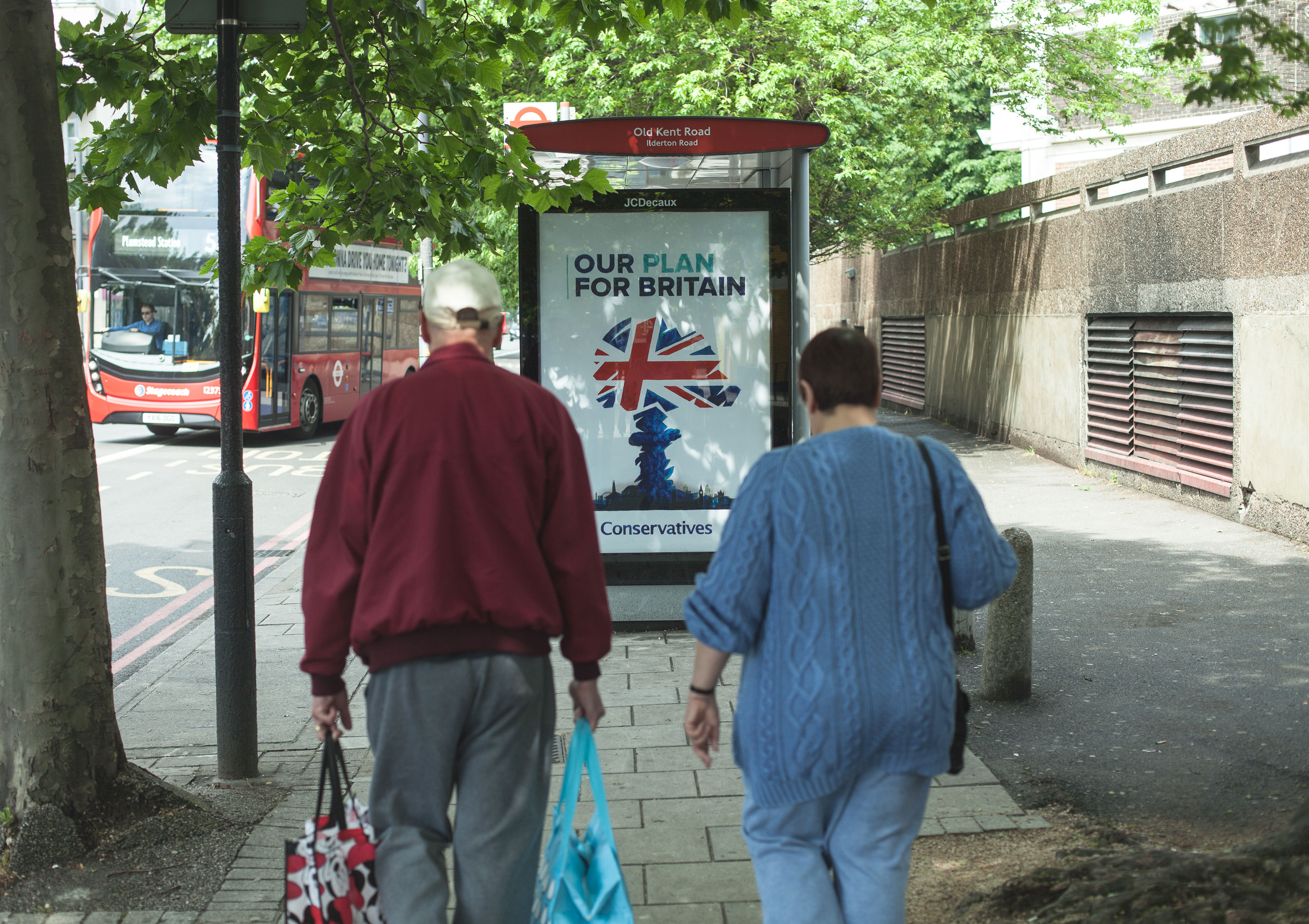 Tories out bus stop poster campaign