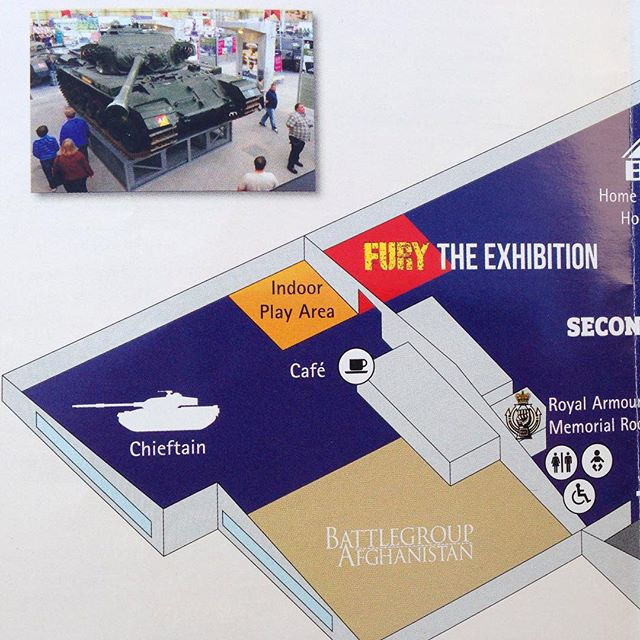 From #thetankmuseum leaflet, showing visitors that the indoor play area is just past the Battlegroup Afghanistan exhibit and next to the Chi
