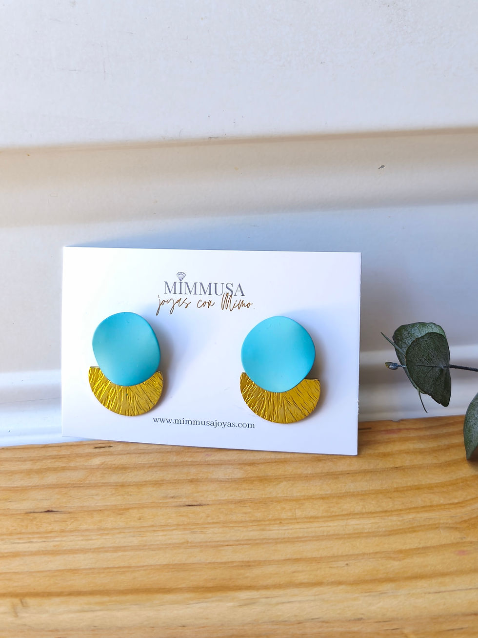 Miniatura: Pendientes Saturno Azul