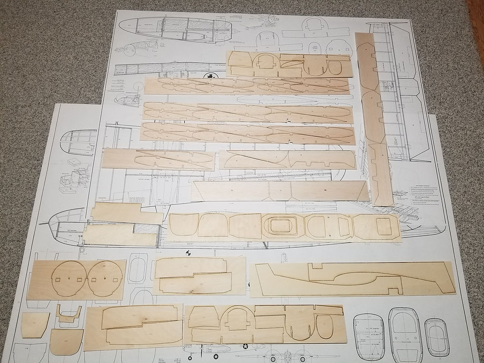 Short kit components for North American B-25 Mitchell