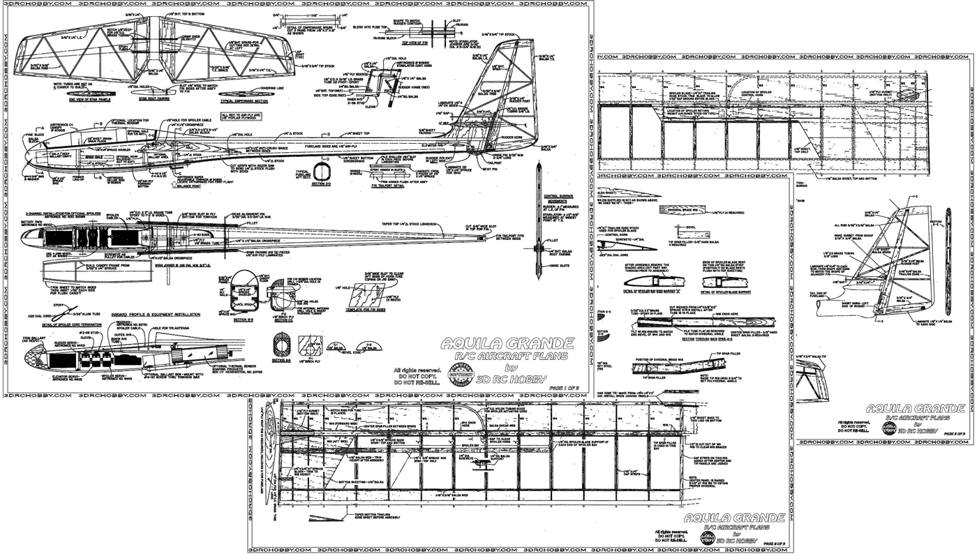 Aquila Grande RC Sailplane Building Plans by 3D RC Hobby