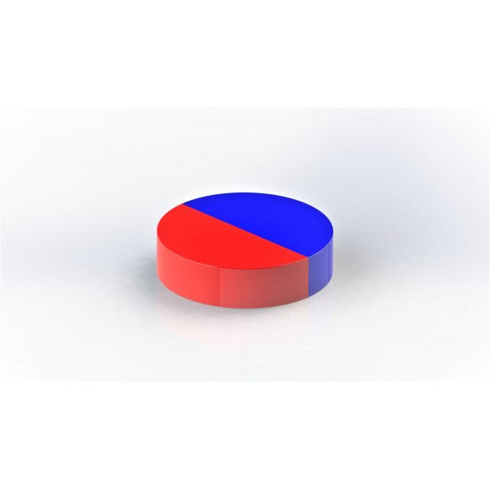 Miniatură: Magnet disc roșu și albastru