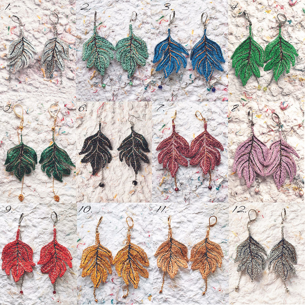 Thumbnail: Iridescent leaves earrings