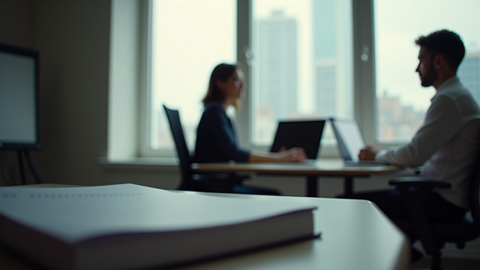 Close-up of a person sitting at a desk with good posture