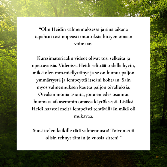 Asiakaspalaute Lempeyden Voima