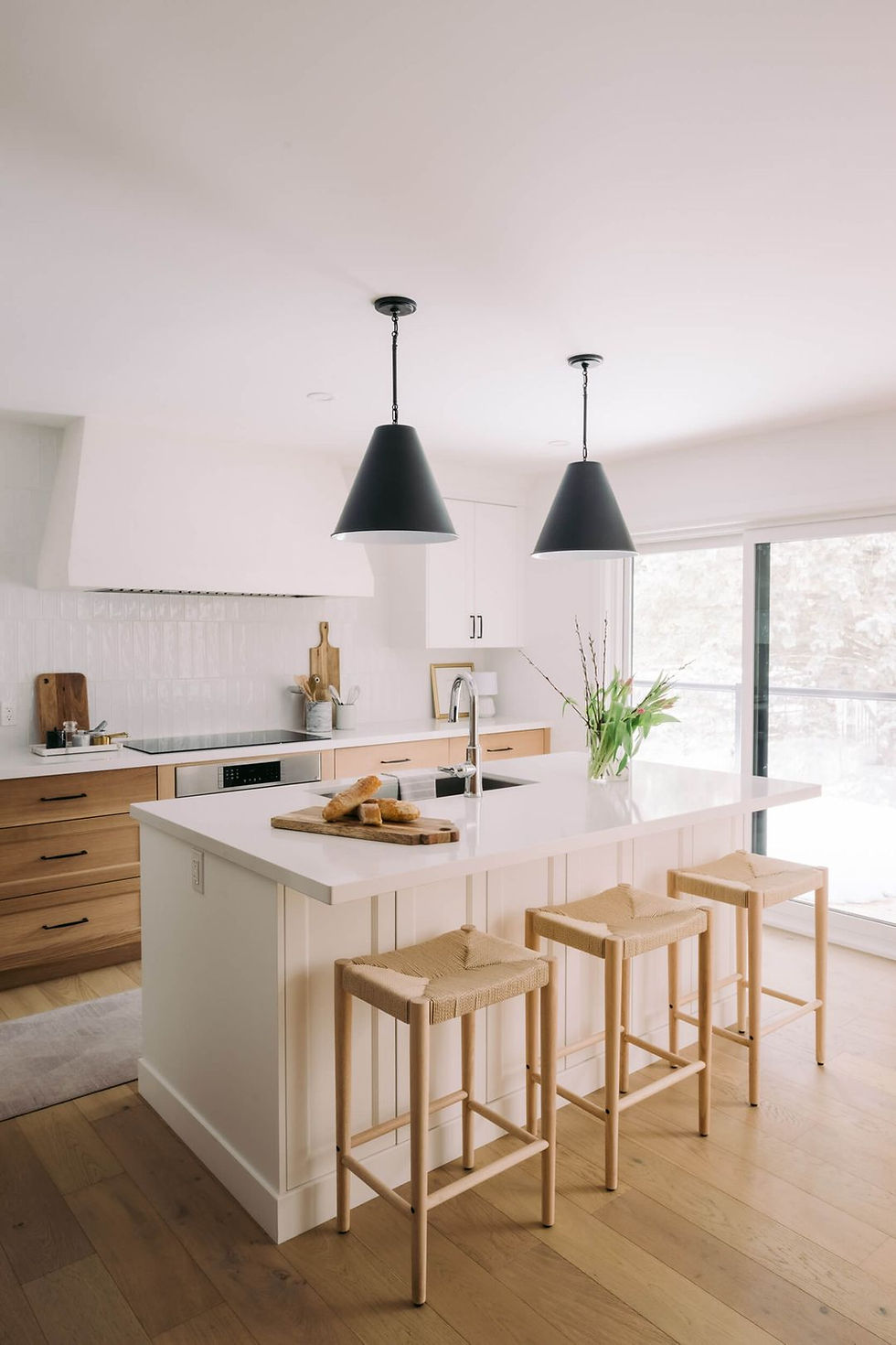 Modern kitchen island showcasing quality home renovations.