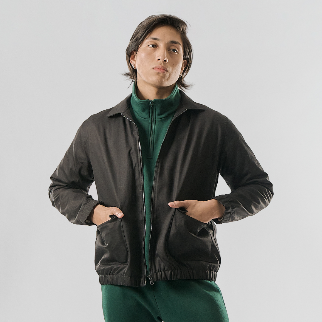 CAZADORA DRILL PLT NEGRO