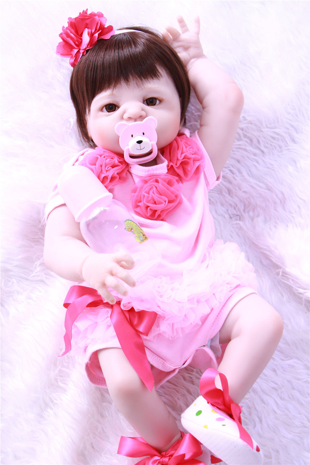 Bebê Reborn Michele corpo inteiro em silicone 55cm