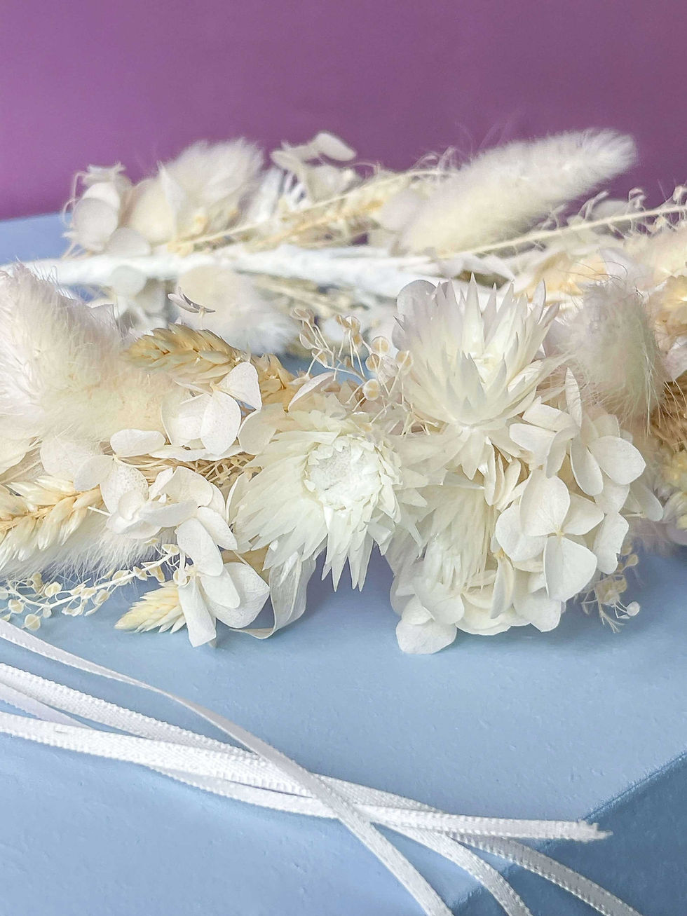 Thumbnail: Whimsical White Dried Flower Crown