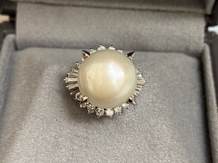 PM900 パール（白蝶真珠）ダイヤ リング