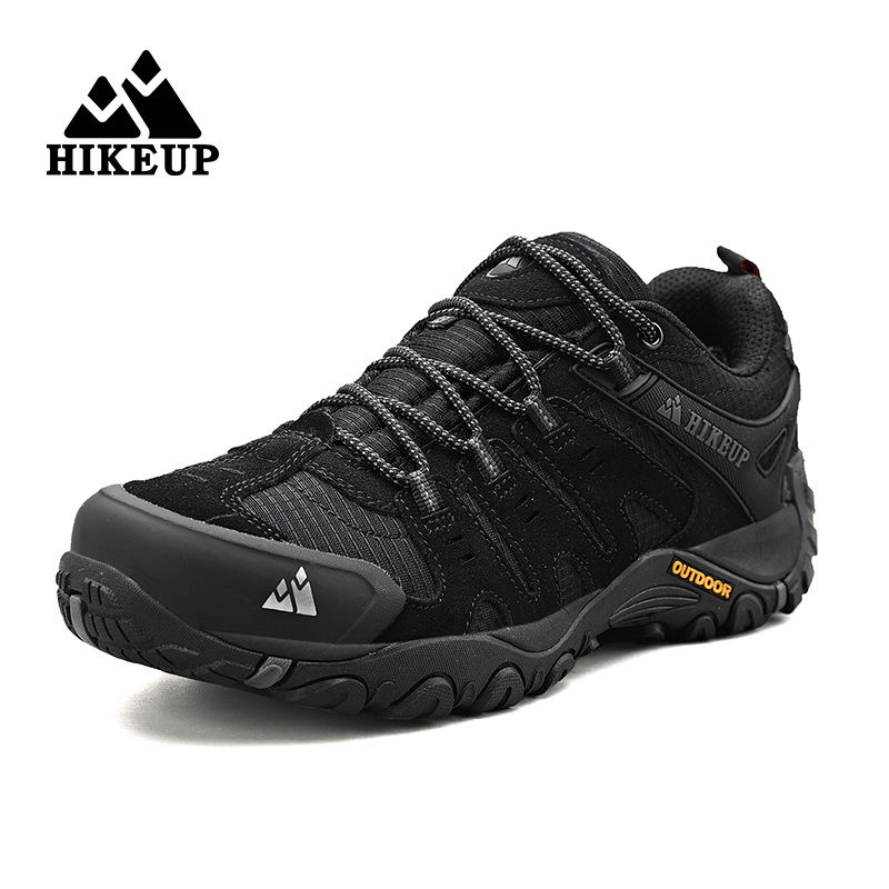 Thumbnail: HIKEUP Men's Hiking Shoes Suede Leather Outdoor Shoes Wear-resistant Men Trekkin