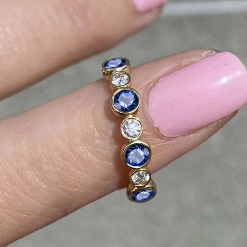 Thumbnail: Huitan Round Cubic Zirconia Ring 