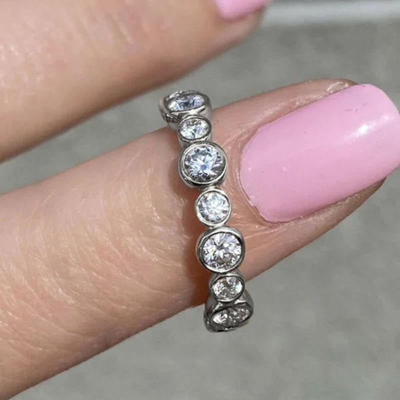 Thumbnail: Huitan Round Cubic Zirconia Ring 