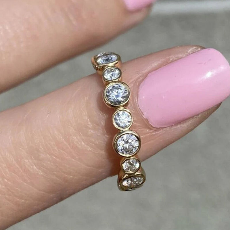 Thumbnail: Huitan Round Cubic Zirconia Ring 