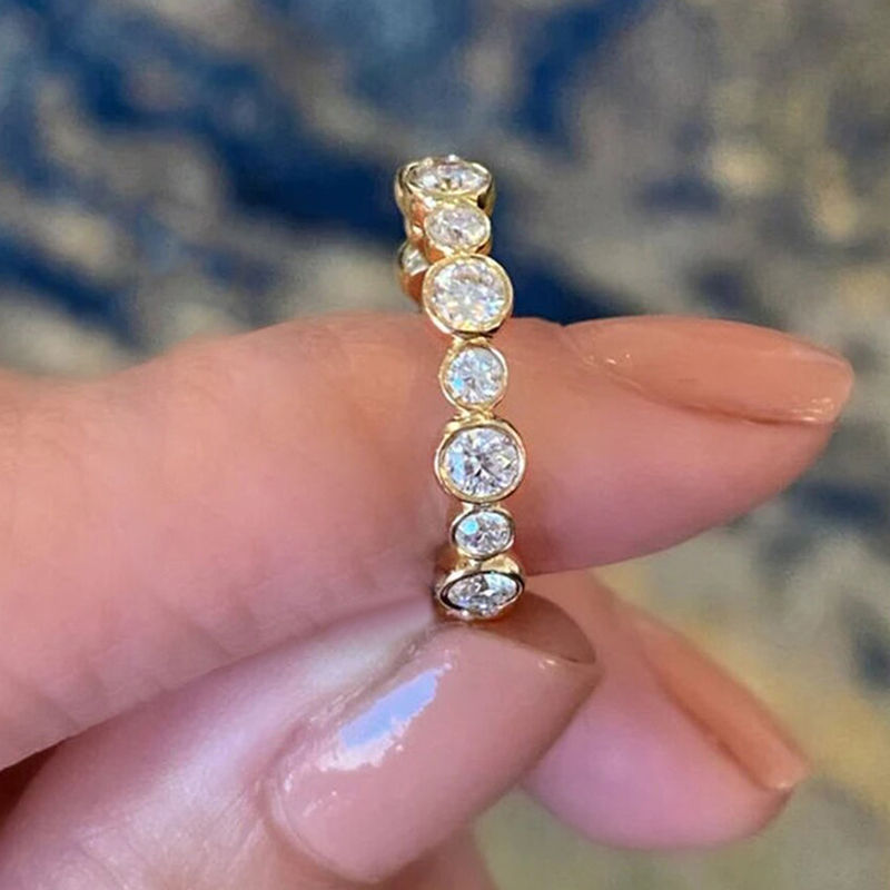 Thumbnail: Huitan Round Cubic Zirconia Ring 