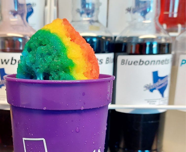 Rainbow Bluebonnets Shaved Ice Hutto