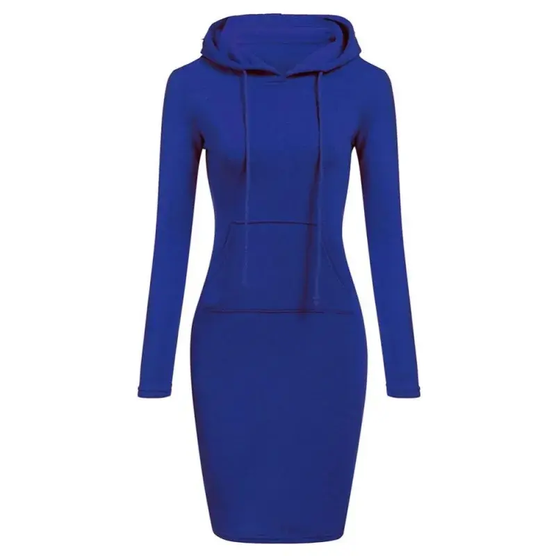 Thumbnail: Ladies Autumn Attire Women's Hooded Dresses Hoodie - Style Sweatshirt Dresses fo