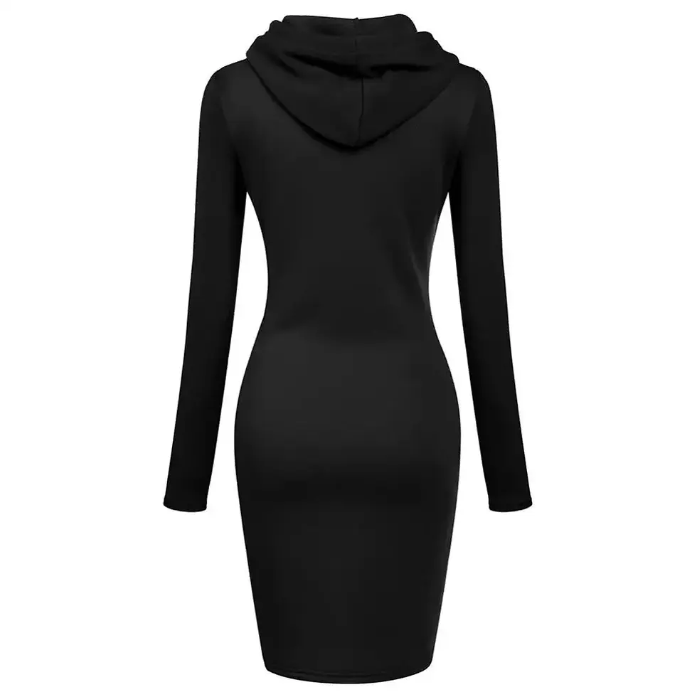Thumbnail: Ladies Autumn Attire Women's Hooded Dresses Hoodie - Style Sweatshirt Dresses fo