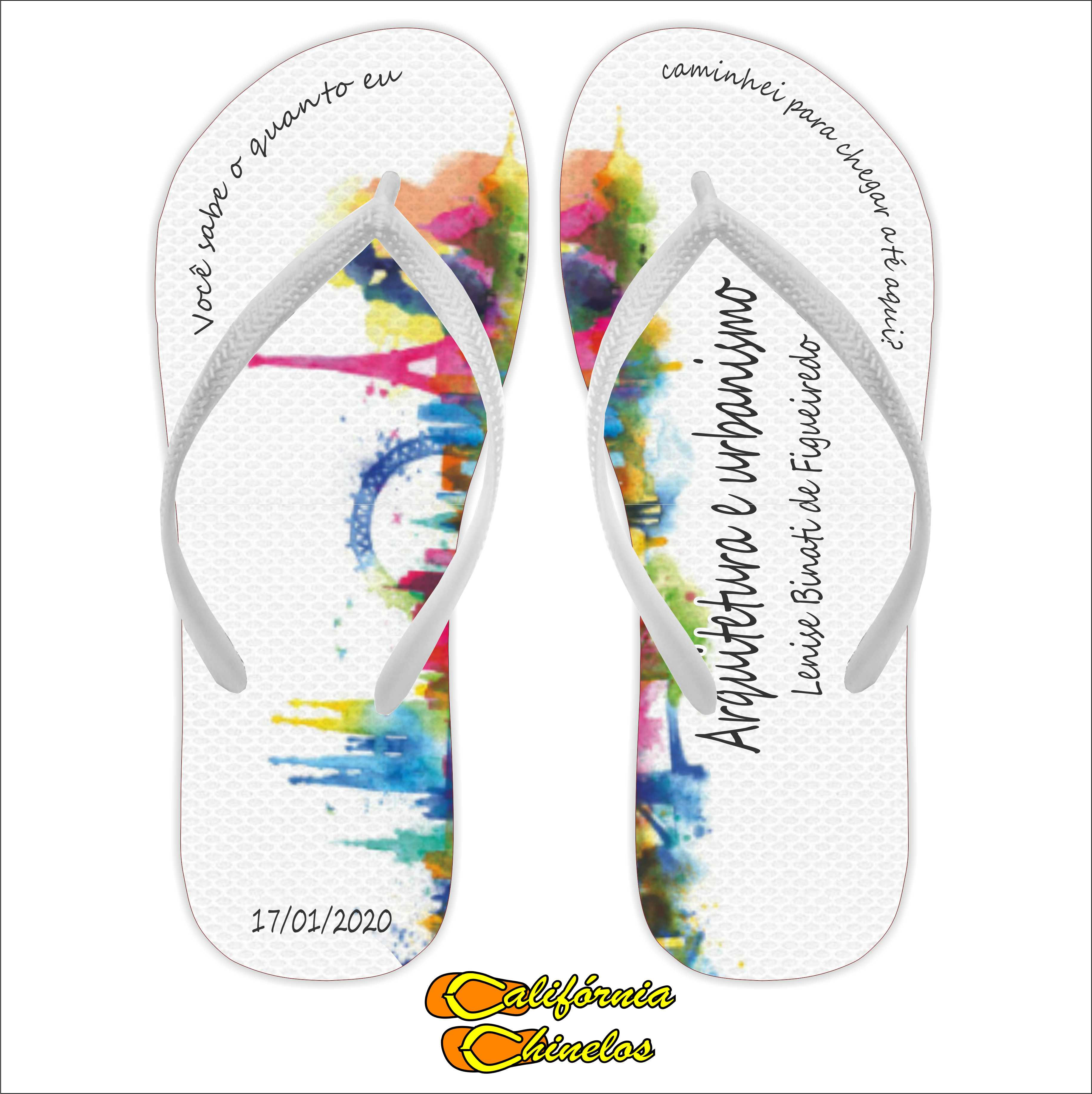 Chinelo Personalizado para Formatura de Arquitetura e Urbanismo