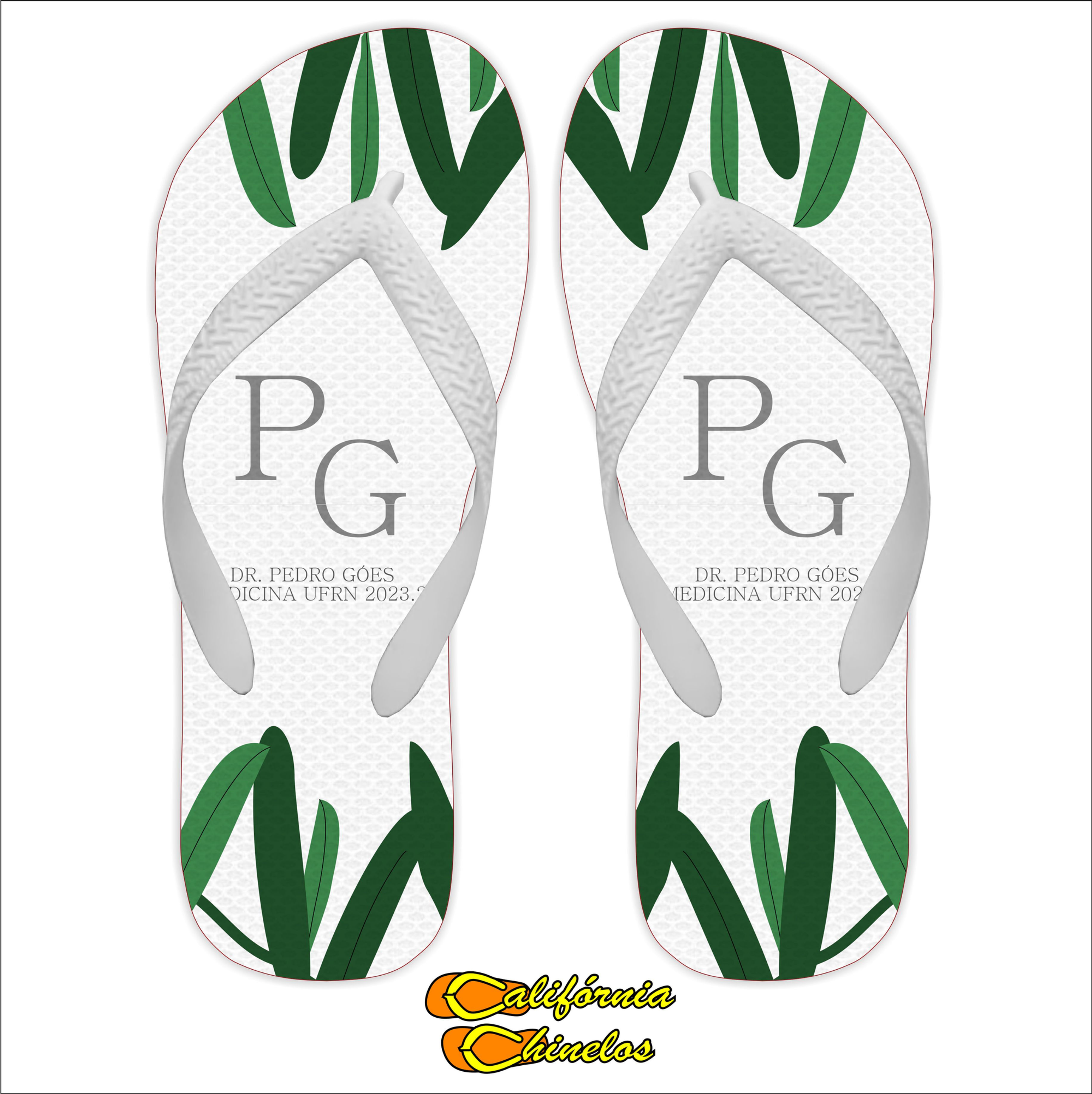 CHINELO PARA FORMATURA DE MEDICINA FOLHAS