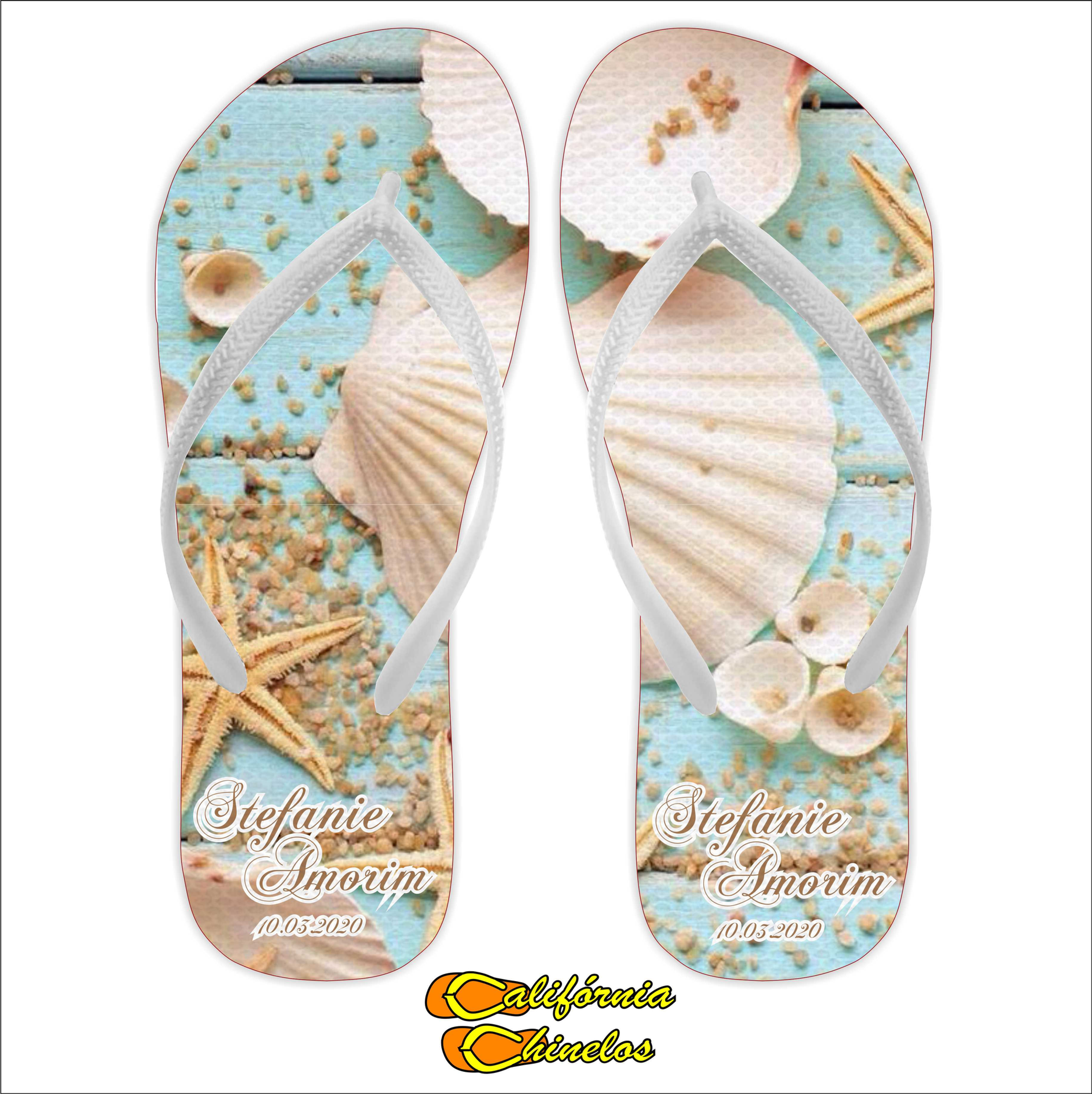 Chinelo Personalizado Aniversario Conchas
