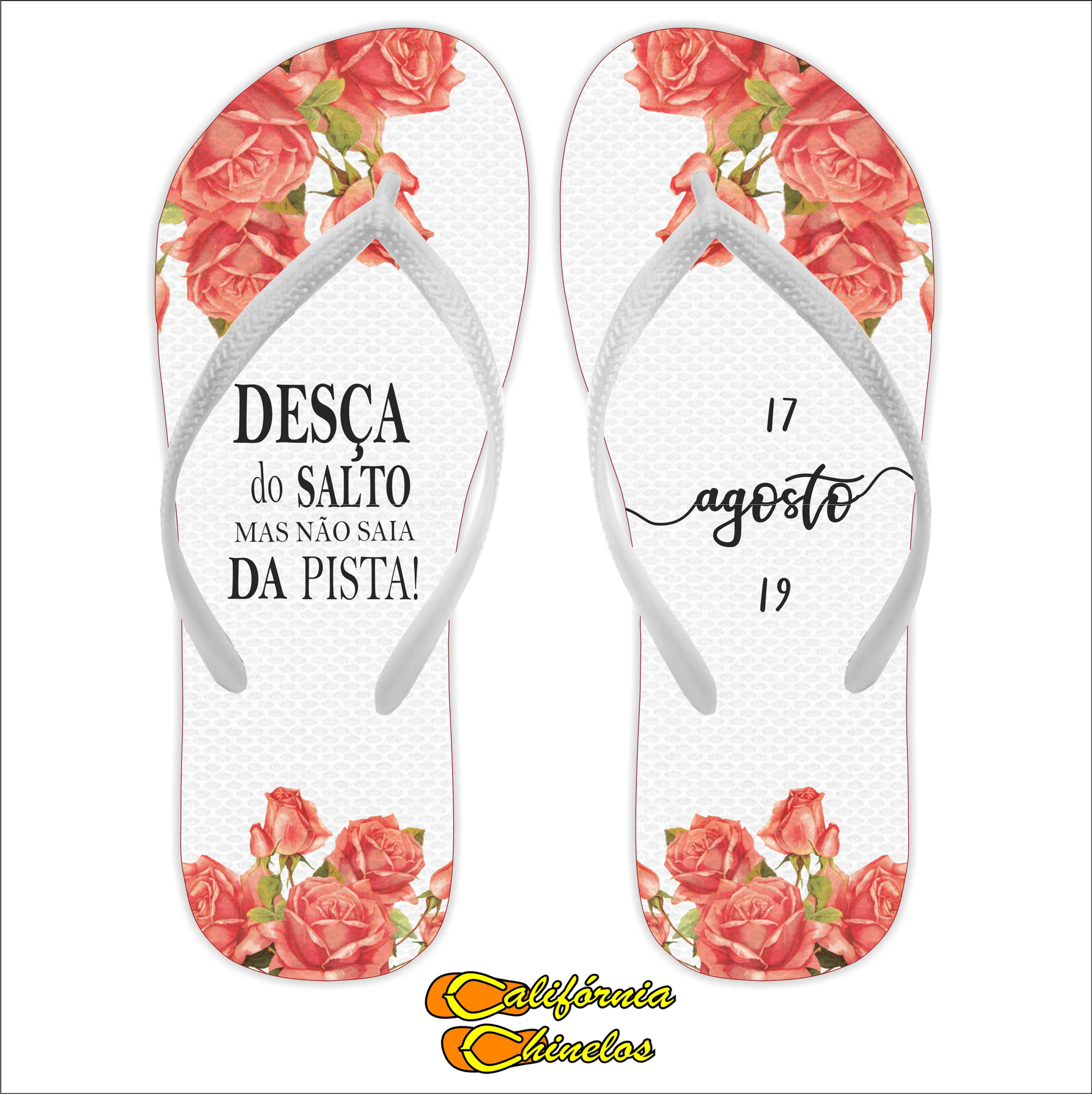 Chinelo Personalizado para Casamento Desça do Salto