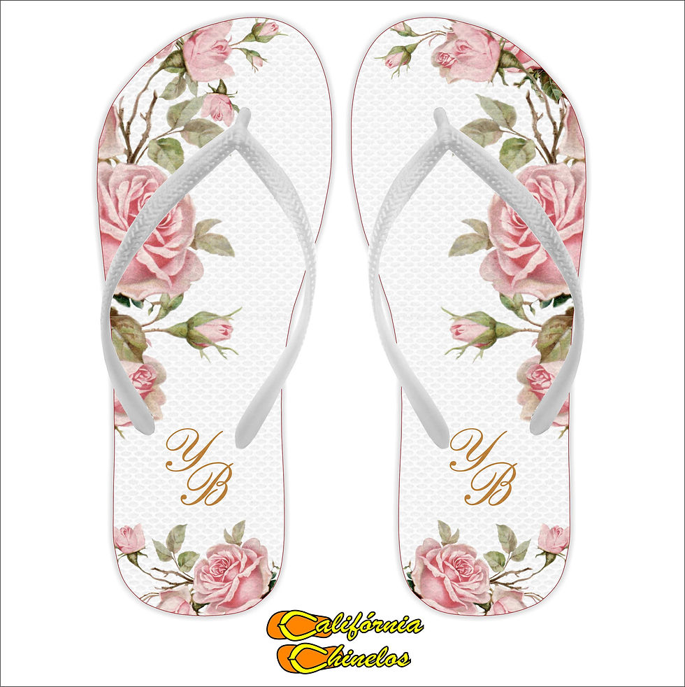 Chinelo Personalizado para Debutante Rosas