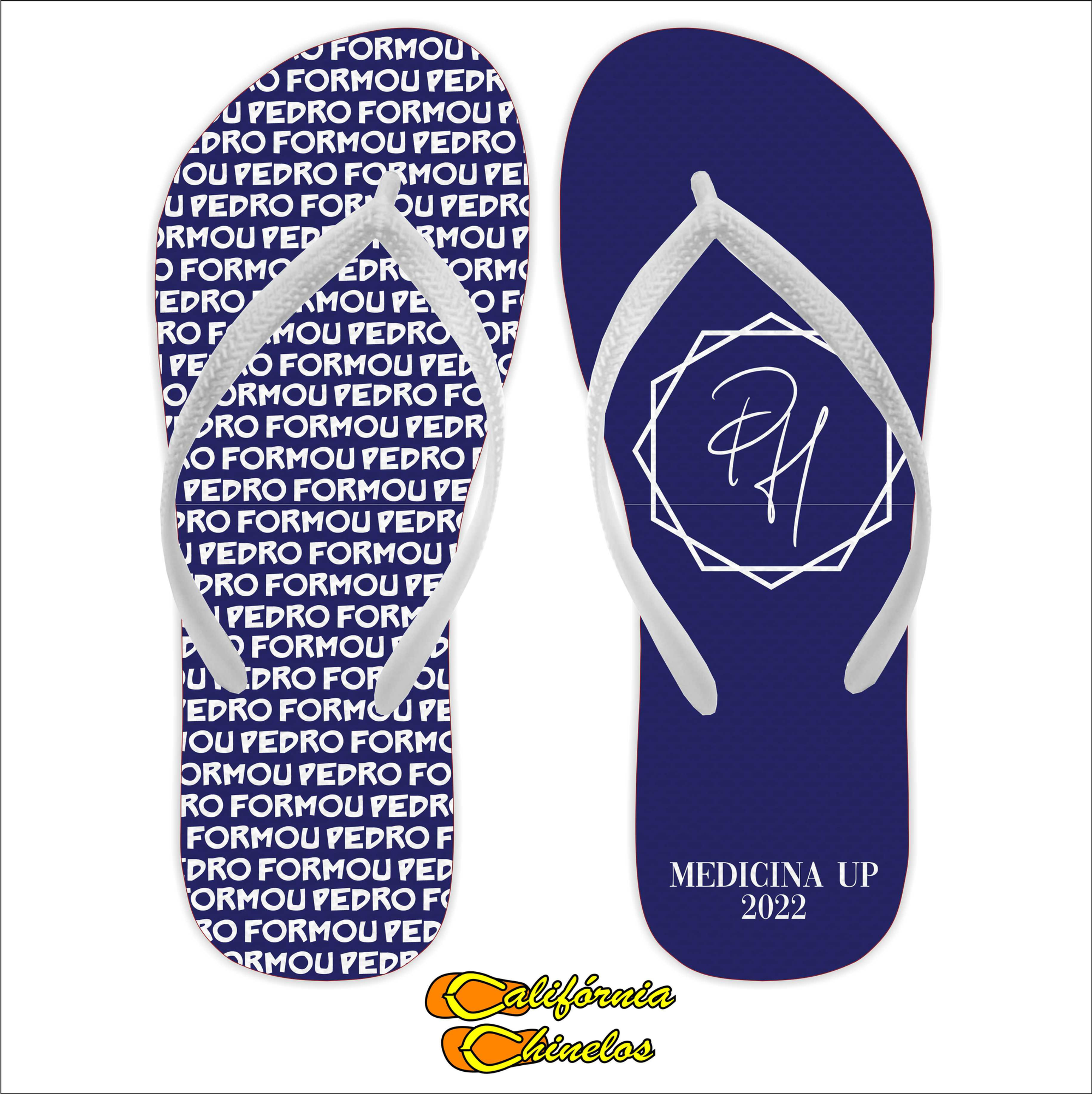Chinelo Personalizado para Formatura Medicina Azul