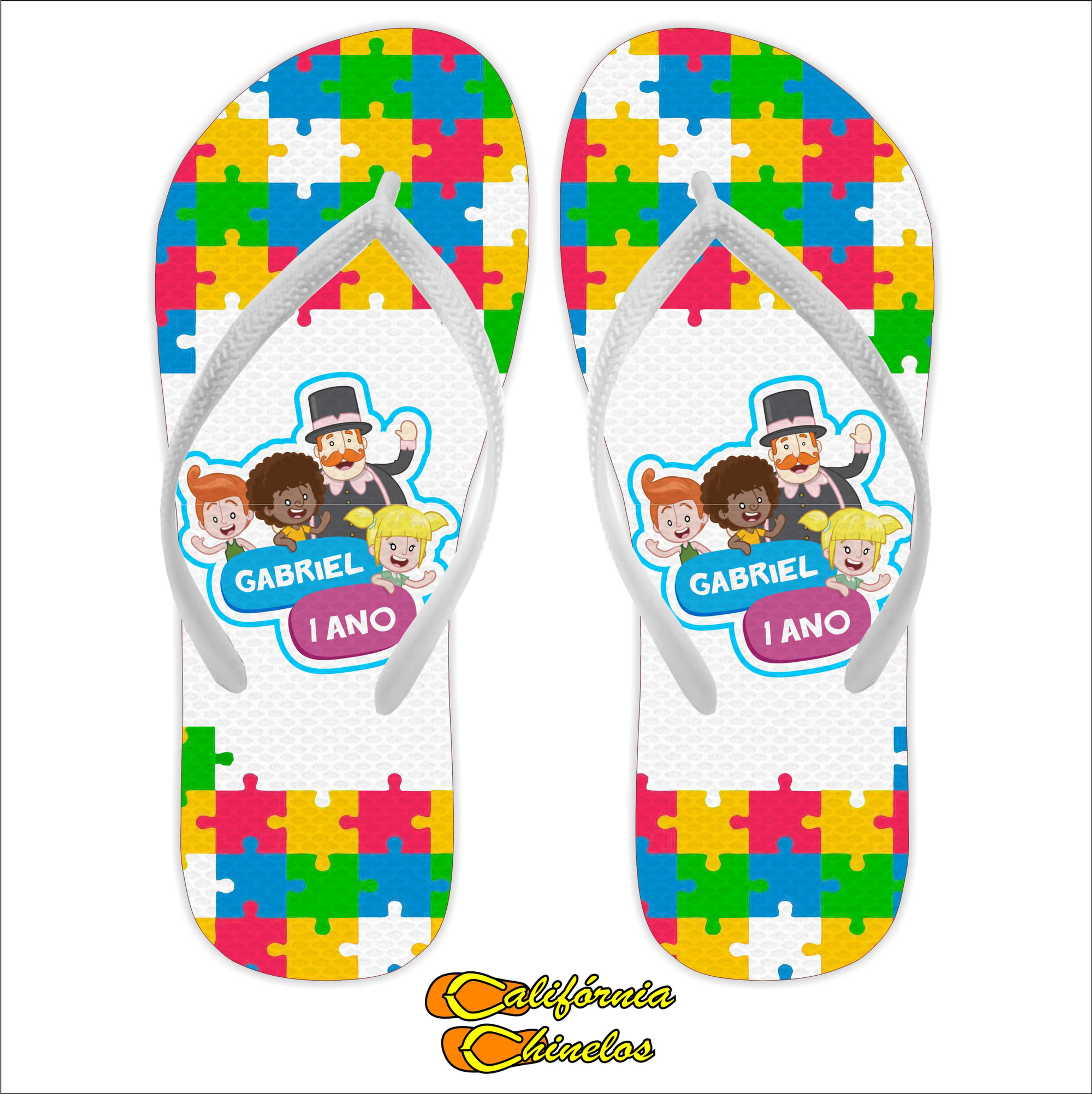 Chinelo Personalizado Mundo Bita Aniversario Infantil