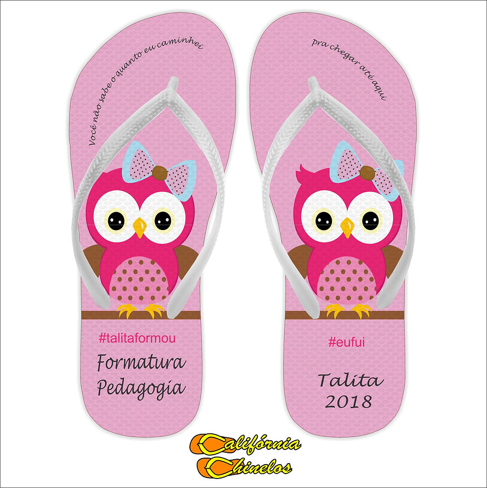 Chinelo Personalizado para Formatura de Pedagogia